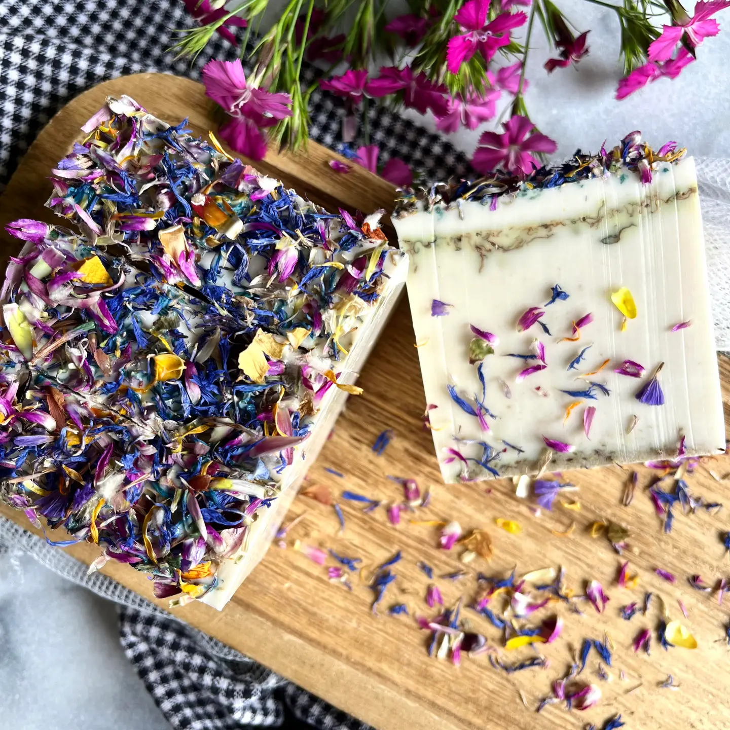 The Lavender Sachet - Artisan Made Soap - Soothing Lavender & Oatmeal Soap w/ Dried Flowers from Two Moons Farm