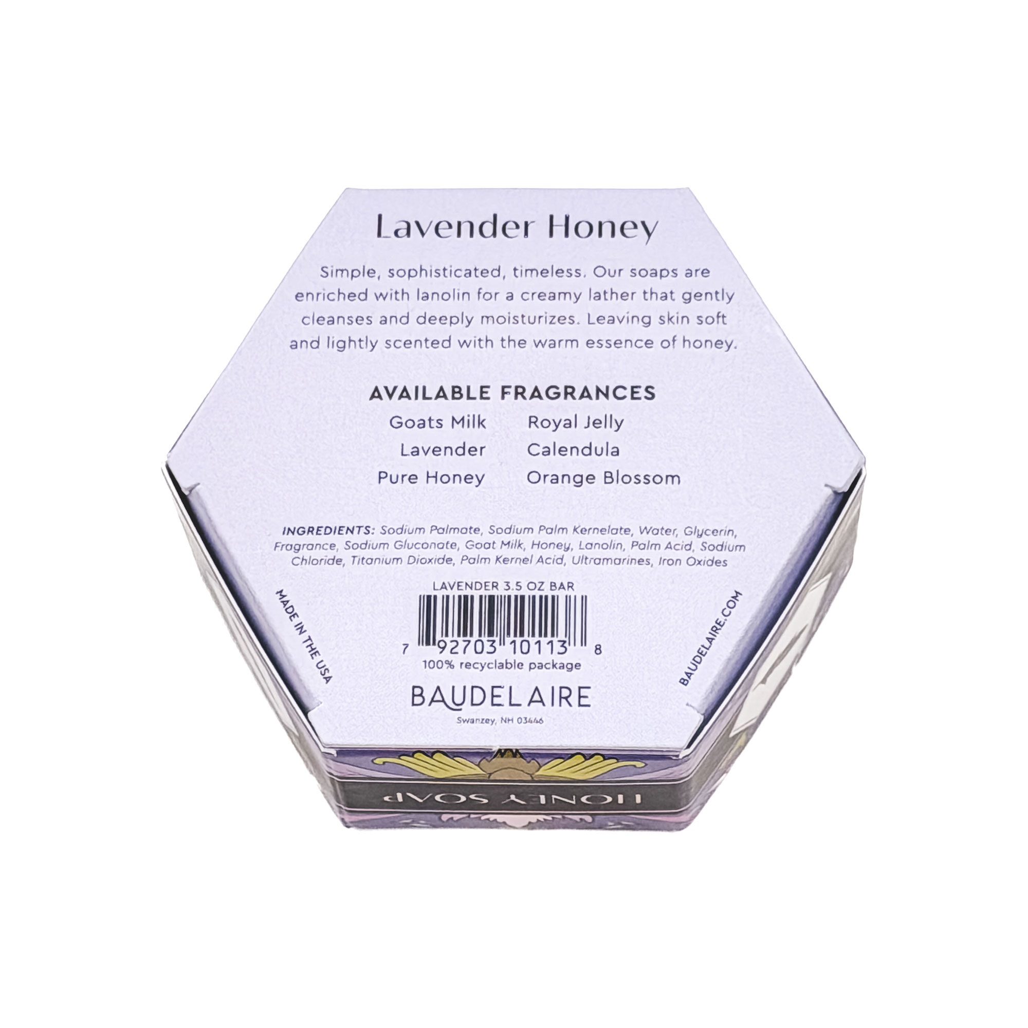 Baudelaire - Triple Milled French Honey Soaps - Lavender - Image 3