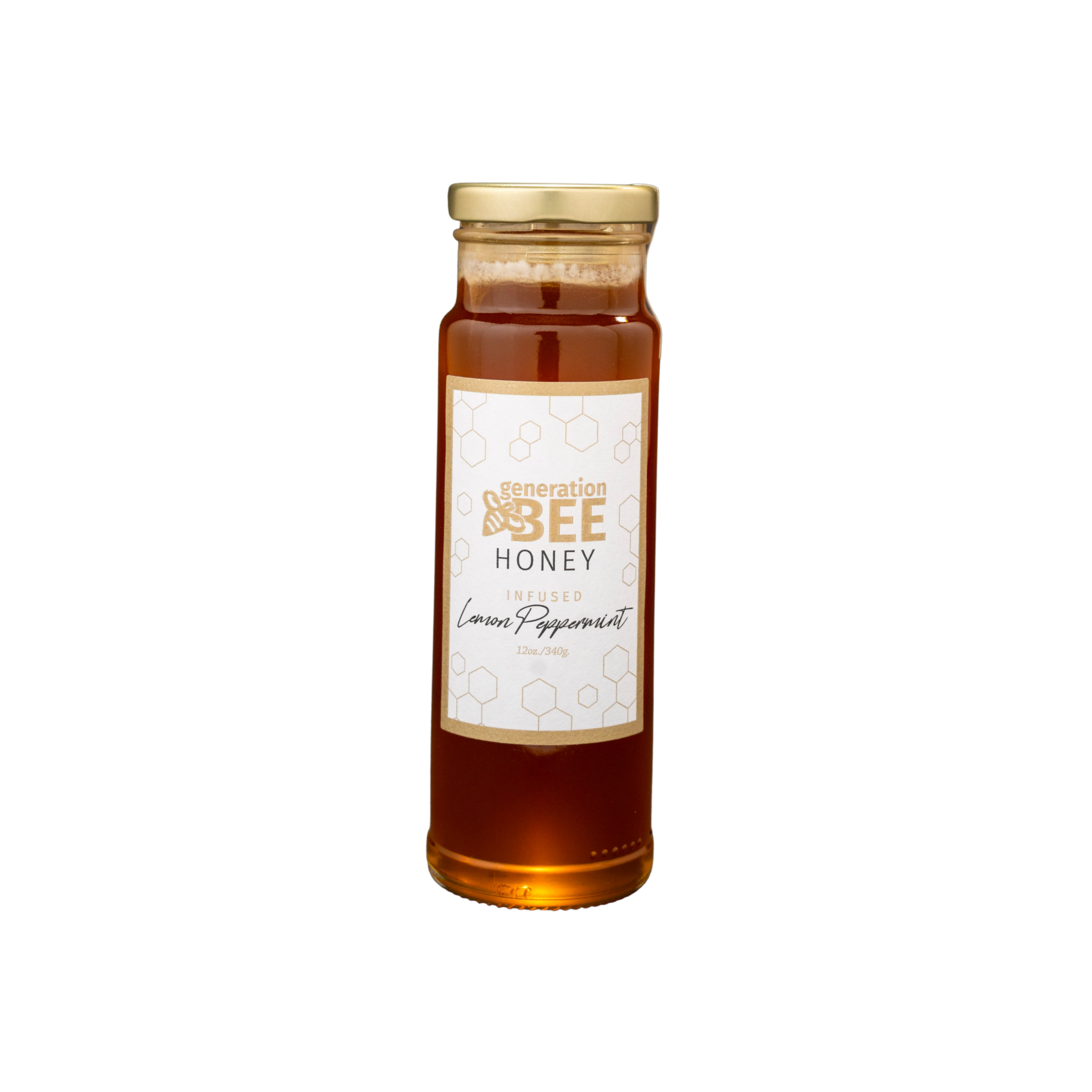 Generation Bee - Hand Crafted Flavor Infused Honey Jars - Lemon Peppermint - 12 oz