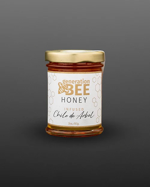 Generation Bee - Hand Crafted Flavor Infused Honey Jars - Chile de Arbol - 3 oz
