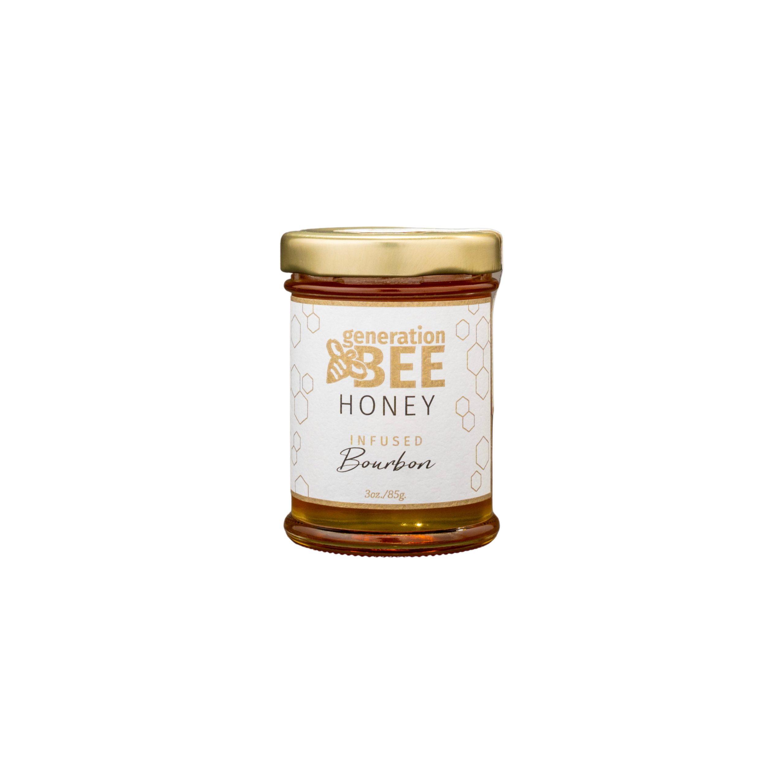 Generation Bee - Hand Crafted Flavor Infused Honey Jars - Bourbon - 3 oz