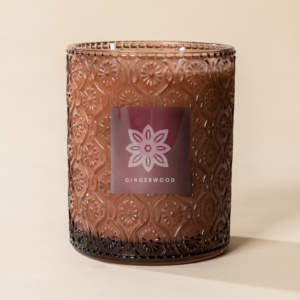 Poured New York - Double Wick Vintage Etched Glass Soy Coconut Wax Candle - 22 oz - 100 HR - GINGERWOOD