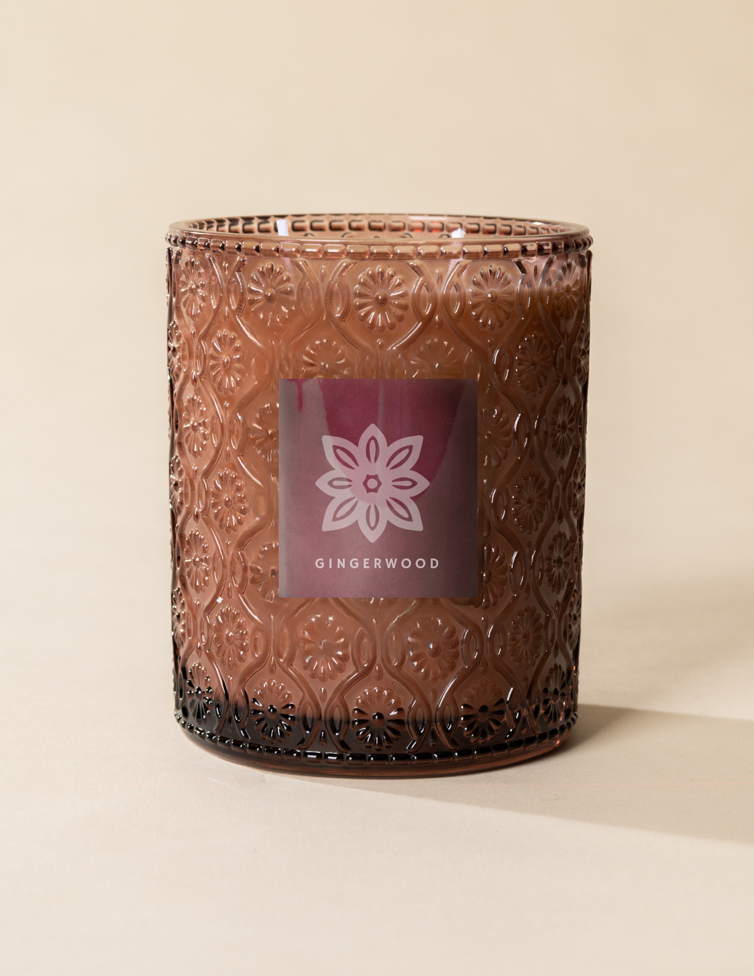 Poured New York - Double Wick Vintage Etched Glass Soy Coconut Wax Candle - 22 oz - 100 HR - GINGERWOOD