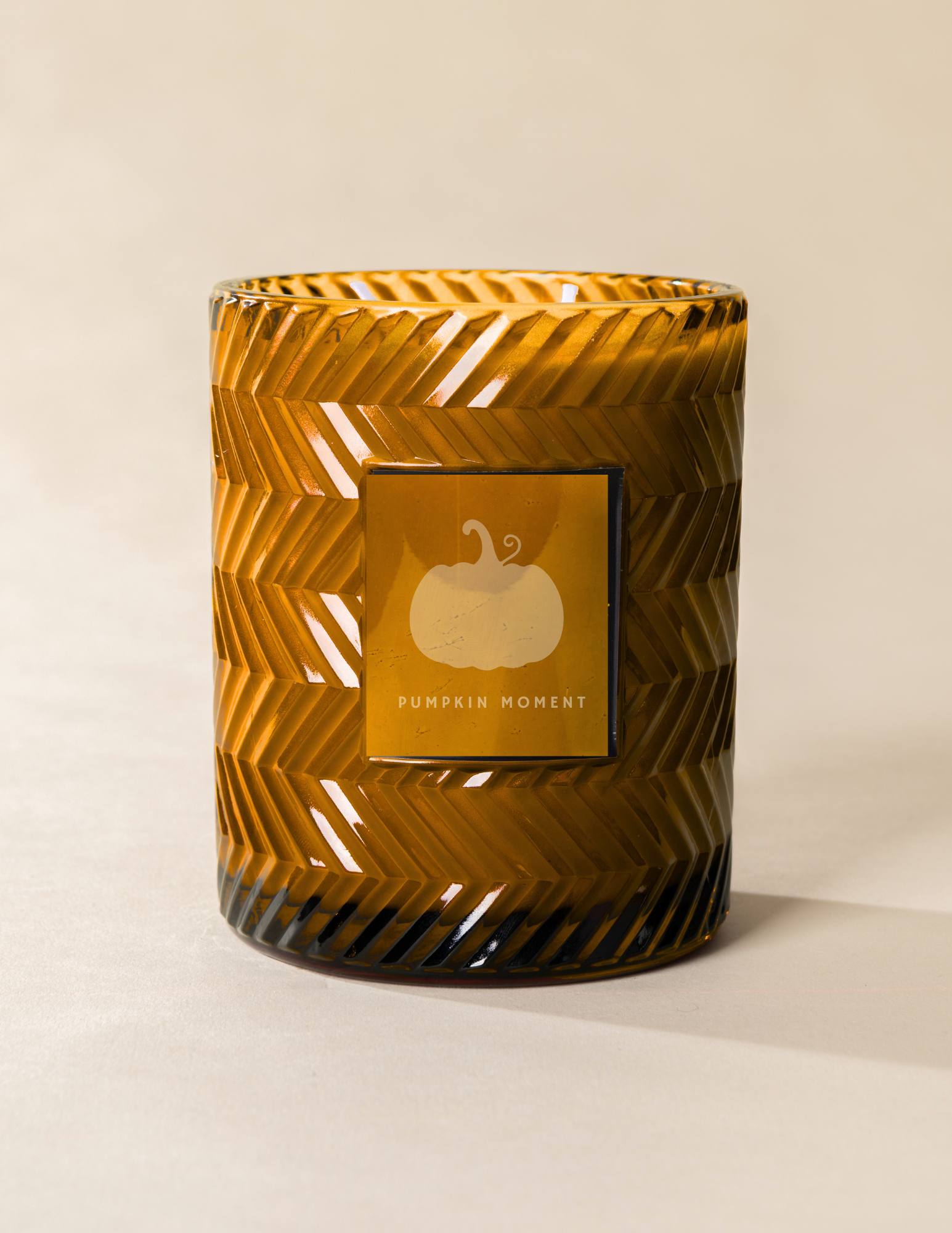 Poured New York - Double Wick Vintage Etched Glass Soy Coconut Wax Candle - 22 oz - 100 HR - PUMPKIN MOMENT