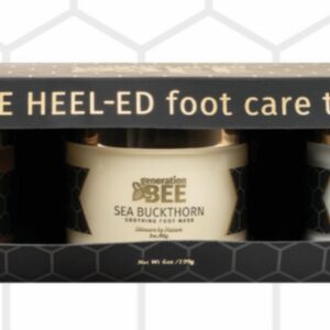 Generation Bee - Bee Heeled Foot Care Trio - Peppermint Foot Scrub 2 oz | Sea Buckthorn Foot Mask 2 oz | Peppermint Foot Cream 2 oz