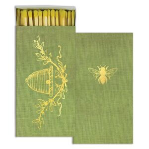 HomArt – Decorative Matchboxes – BEE CREST - GOLD FOIL