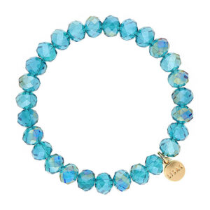 Liza's - Clarksville Ocean Collection - German Crystal Beaded Bracelet 8mm - BLUE ZIRCON