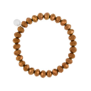 Liza's - Clarksville Forest Collection - German Crystal Beaded Bracelet 8mm - BRONZE METALLIC