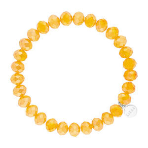 Liza's - Clarksville Fire Collection - German Crystal Beaded Bracelet 8mm - BUTTERCUP