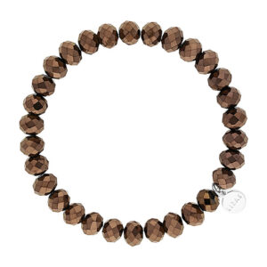 Liza's - Clarksville Sky Night Collection - German Crystal Beaded Bracelet 8mm - DARK BROWN
