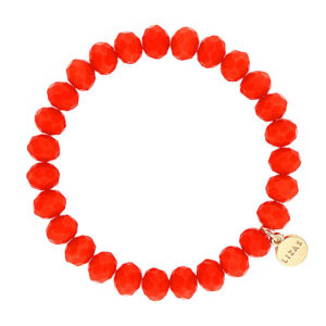 Liza's - Clarksville Fire Collection - German Crystal Beaded Bracelet 8mm - CORAL