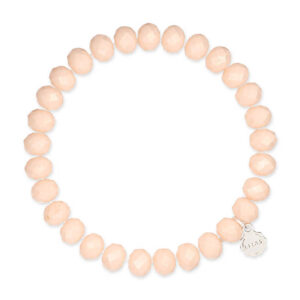 Liza's - Clarksville Fire Collection - German Crystal Beaded Bracelet 8mm - LIGHT PEACH