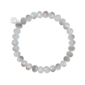 Liza's - Clarksville Sky Night Collection - German Crystal Beaded Bracelet 8mm - PEARL GREY