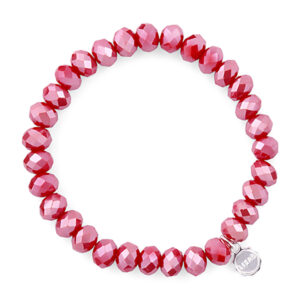 Liza's - Clarksville Fire Collection - German Crystal Beaded Bracelet 8mm - RASPBERRY