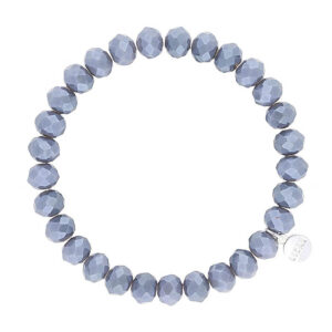 Liza's - Clarksville Sky Night Collection - German Crystal Beaded Bracelet 8mm - SMOKEY GREY