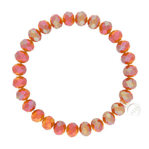 Liza's - Clarksville Nude Collection - German Crystal Beaded Bracelet 8mm - TANGERINE