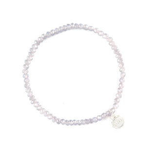 Liza's - Fineville Nude Collection - German Crystal Beaded Bracelet 3mm - PEARL GREY