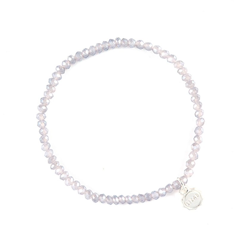 Liza's - Fineville Nude Collection - German Crystal Beaded Bracelet 3mm - PEARL GREY