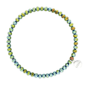 Liza's - Knoxville Forest Collection - German Crystal Beaded Bracelet 4mm - GREEN METALLIC