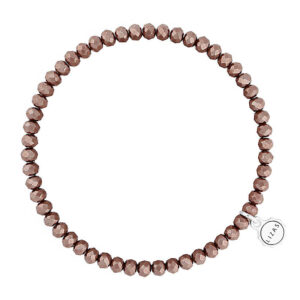 Liza's - Knoxville Nude Collection - German Crystal Beaded Bracelet 4mm - HAZELNUT