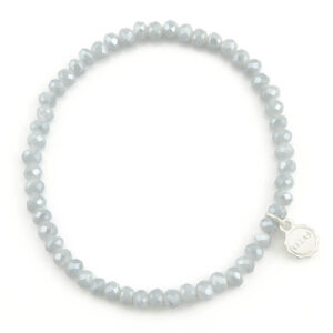 Liza's - Knoxville Sky Night Collection - German Crystal Beaded Bracelet 4mm - LIGHT GREY