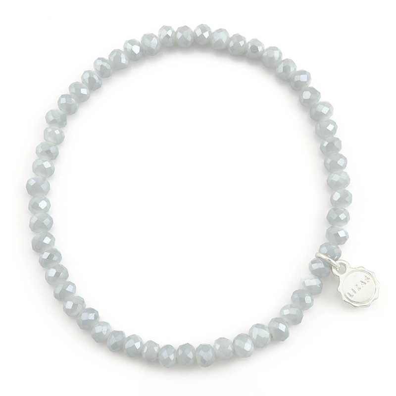 Liza's - Knoxville Sky Night Collection - German Crystal Beaded Bracelet 4mm - LIGHT GREY
