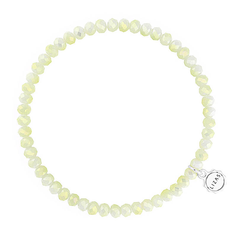 Liza's - Knoxville Sky Night Collection - German Crystal Beaded Bracelet 4mm - LIGHT PISTACHIO