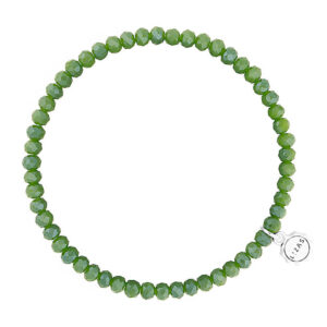 Liza's - Knoxville Forest Collection - German Crystal Beaded Bracelet 4mm - MOSS GREEN