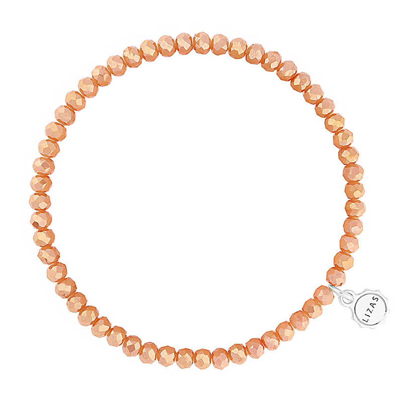 Liza's - Knoxville Nude Collection - German Crystal Beaded Bracelet 4mm - ORANGE