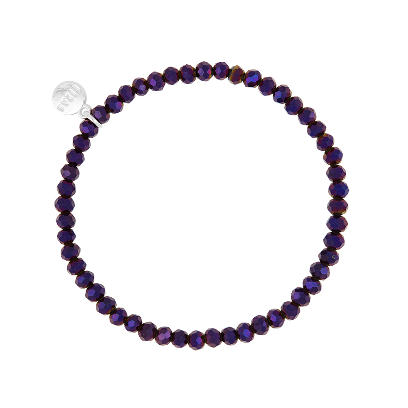 Liza's - Knoxville Euphoric Collection - German Crystal Beaded Bracelet 4mm - PLUM SHINE