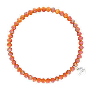 Liza's - Knoxville Fire Collection - German Crystal Beaded Bracelet 4mm - TANGERINE