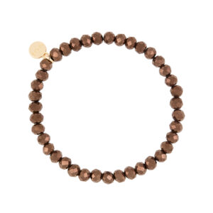 Liza's - Nashville Forest Collection - German Crystal Beaded Bracelet 6mm - BRONZE METALLIC
