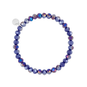 Liza's - Nashville Sky Night Collection - German Crystal Beaded Bracelet 6mm - DARK INDIGO