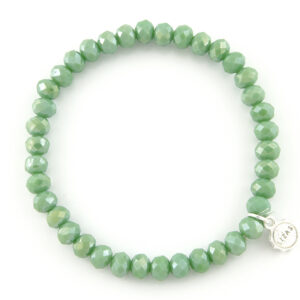 Liza's - Nashville Forest Collection - German Crystal Beaded Bracelet 6mm - DARK PISTACHIO