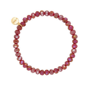 Liza's - Nashville Fire Collection - German Crystal Beaded Bracelet 6mm - LIGHT AUBERGINE