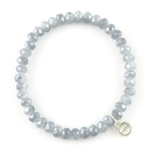 Liza's - Nashville Sky Night Collection - German Crystal Beaded Bracelet 6mm - LIGHT GREY