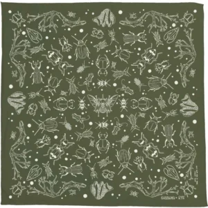 Cassava & Rye - Bandana - Decomposers - 22 in x 22 in - GREEN