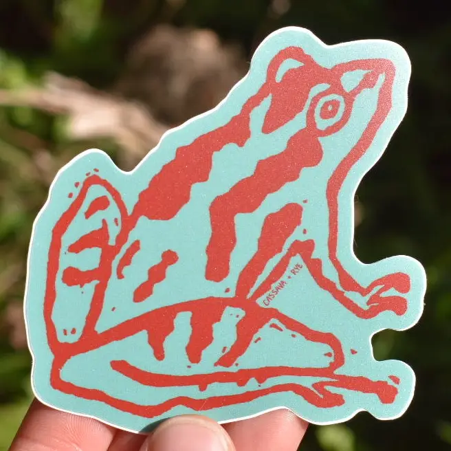 Cassava & Rye - Linocut Sticker - FROG