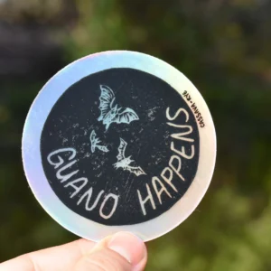Cassava & Rye - Holographic Linocut Sticker - GUANO HAPPENS