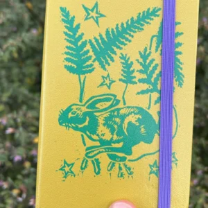 Cassava & Rye - Chartreuse Vegan Leatherette Unlined Notebook / Sketchpad - RABBIT FOOT FERN