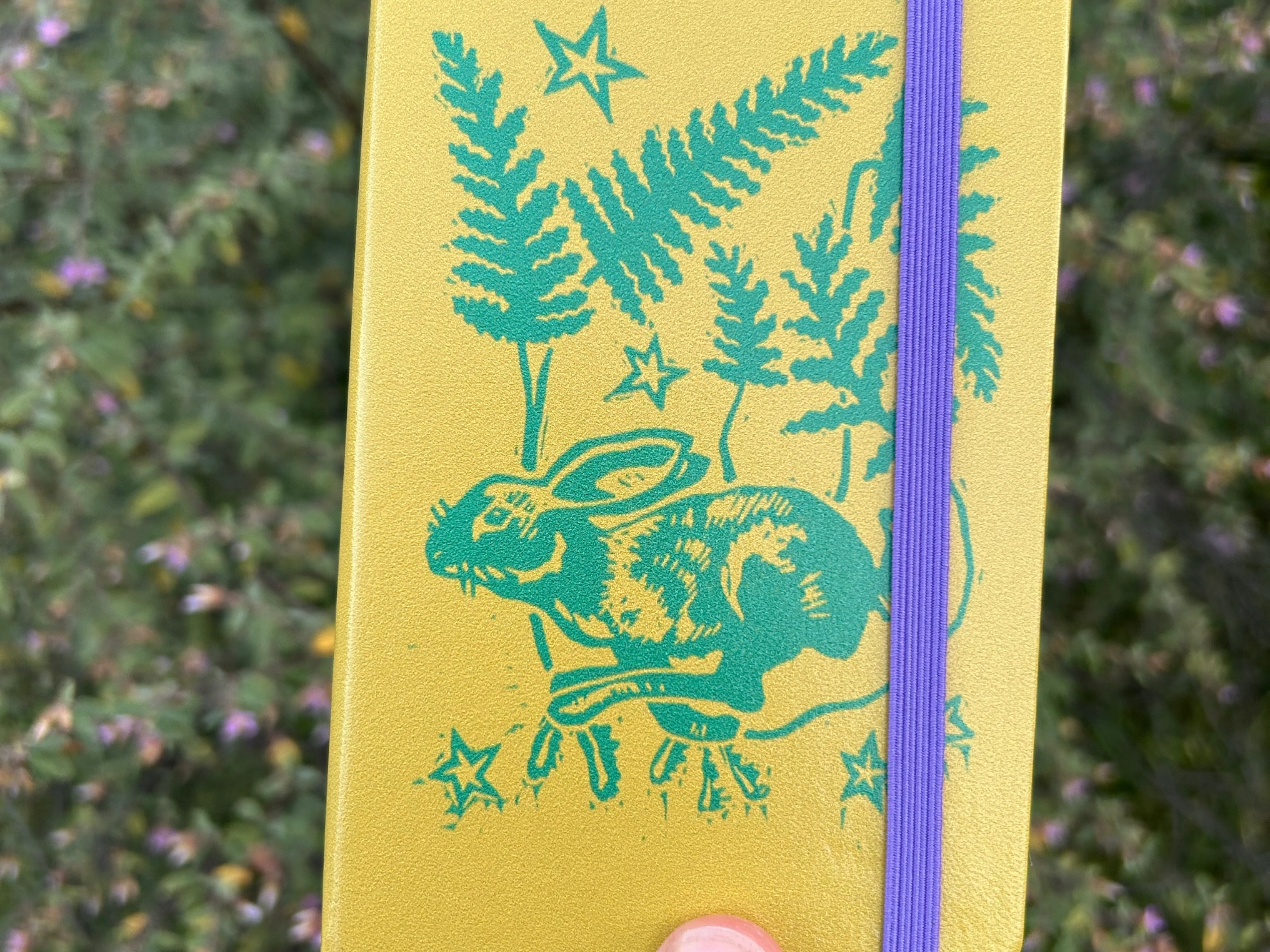 Cassava & Rye - Chartreuse Vegan Leatherette Unlined Notebook / Sketchpad - RABBIT FOOT FERN