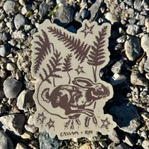 Cassava & Rye - Linocut Sticker - RABBIT FOOT FERN