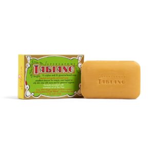 Pilogen Carezza - Super Sapone - Tabiano Bar Soap with Tea Tree & Sulfur - Made in Italy - 4.4 oz Bar