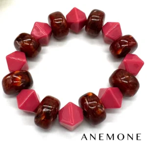 Leetie Lovendale - Fall Into Color Stackers - Upcycled Vintage Lucite Bracelets - ANEMONE