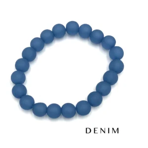 Leetie Lovendale - Frosted Fun Color Stackers - Upcycled Vintage Lucite Bracelets - DENIM