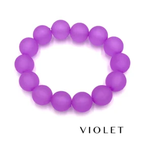 Leetie Lovendale - Frosted Fun Color Stackers - Upcycled Vintage Lucite Bracelets - VIOLET