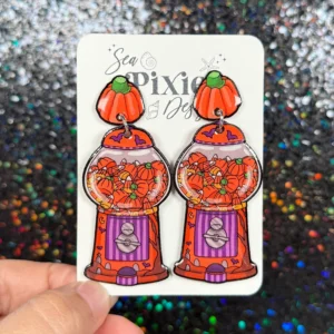 Sea Pixie Designs - HANDMADE - Candy Corn Mix Candy Dispenser Halloween Dangle Earrings