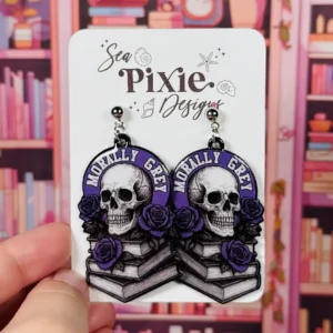 Sea Pixie Designs - HANDMADE - Morally Grey Romance Reader Spicy Book Club Dangle Earrings