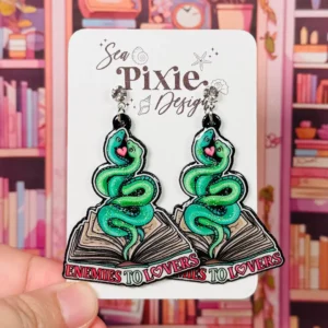 Sea Pixie Designs - HANDMADE - Enemies To Lovers Romance Reader Book Club Dangle Earrings