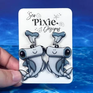 Sea Pixie Designs - HANDMADE - Hammerhead Shark Dangle Earrings Ocean Collection